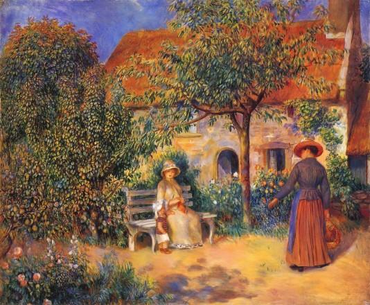 Garden Scene in Brittany - 1886 - Pierre-Auguste Renoir painting on canvas